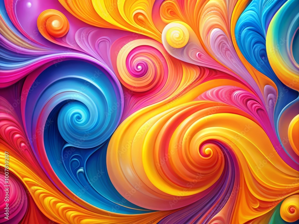Vibrant abstract studio background featuring swirling shapes and lines in bright hues of pink, blue, yellow, and Vibrant abstract studio background featuring swirling shapes and lines in bright hues of pink, blue, yellow, and