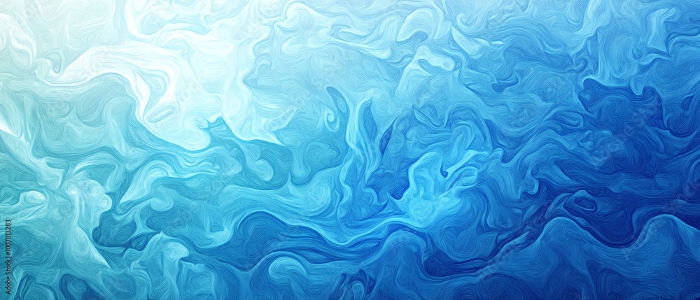 Fototapeta premium Blue abstract wave pattern, white isolate background