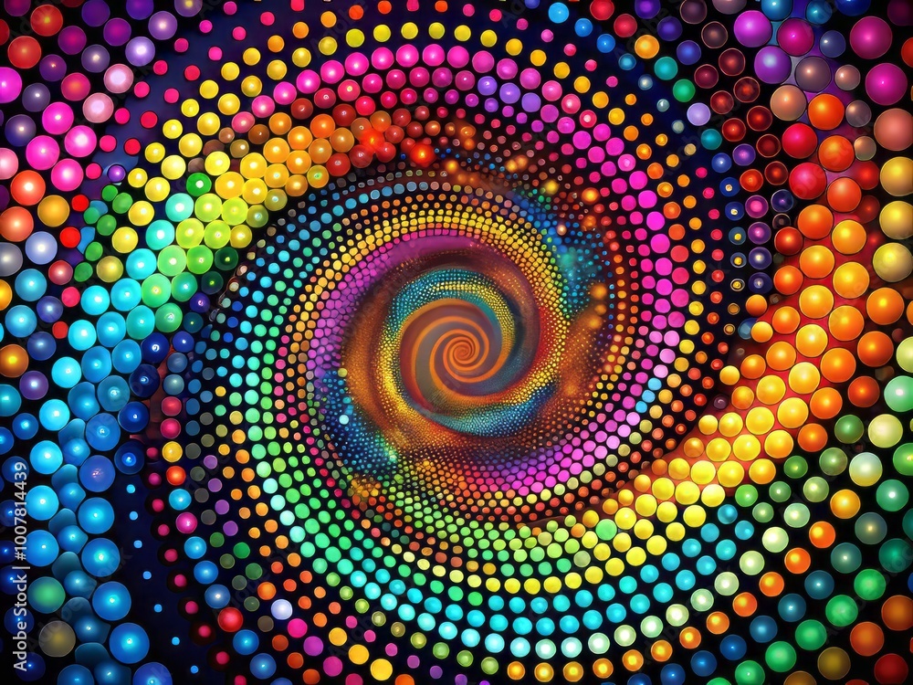 Vibrant, colorful dots in abstract arrangement, swirling and merging in a mesmerizing dance of geometry and creativity, Vibrant, colorful dots in abstract arrangement, swirling and merging in a mesmerizing dance of geometry and creativity,