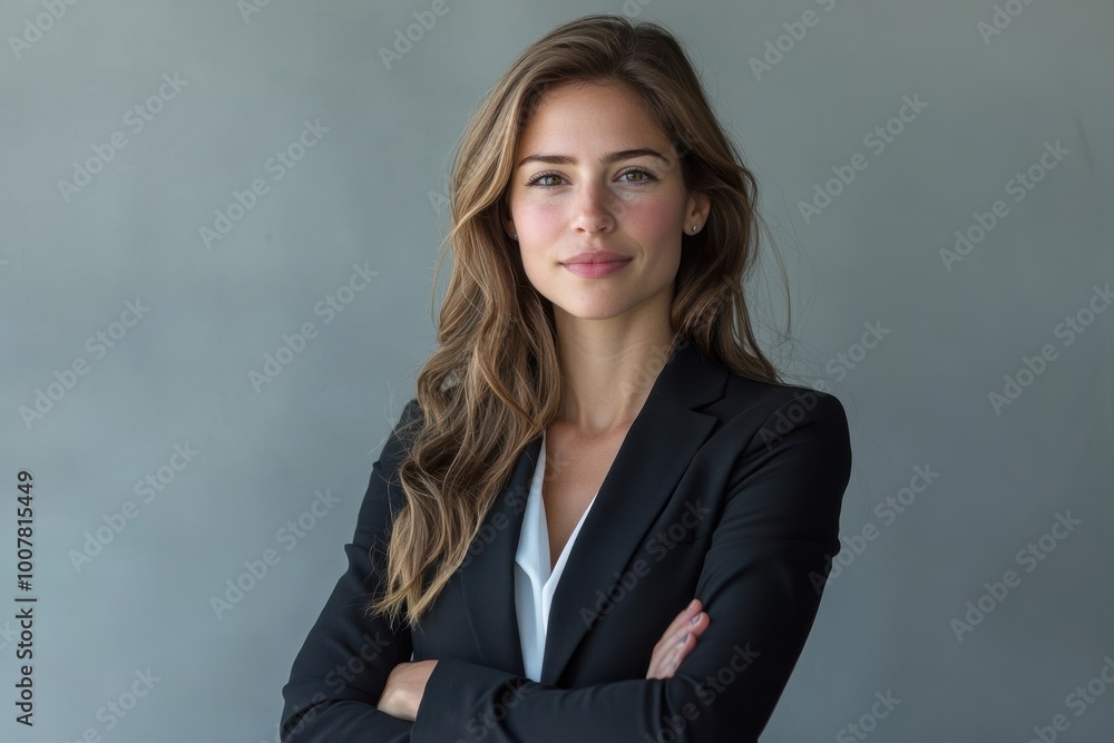 Confident businesswomen with arms crossed in business attire Confident businesswomen with arms crossed in business attire
