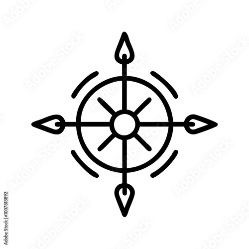 Vector icon of Tarot Soul's Compass featuring a compass design with directional arrows
