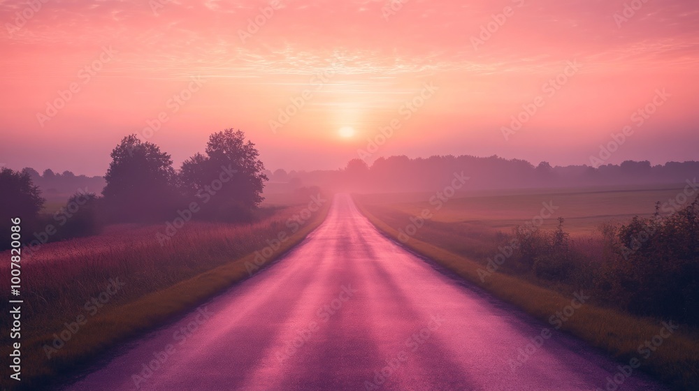 Serene Dawn Glow, a breathtaking morning scene showcasing a gentle pink sky at sunrise, enveloping the landscape in warm hues, heralding a day full of promise. Serene Dawn Glow, a breathtaking morning scene showcasing a gentle pink sky at sunrise, enveloping the landscape in warm hues, heralding a day full of promise.