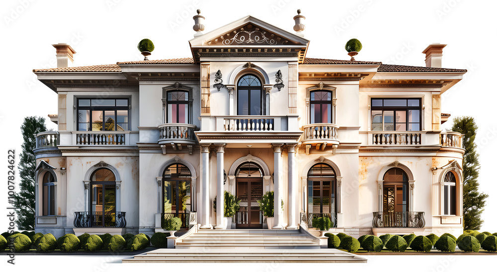 Fototapeta premium House Italian-style with a white background