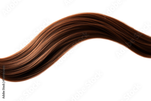 long healthy straight brown hair isolated on white background