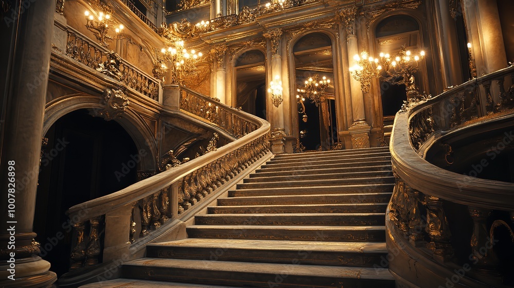 Stairway Inside the Opera House Palais Garnier 8K Realist Stairway Inside the Opera House Palais Garnier 8K Realist