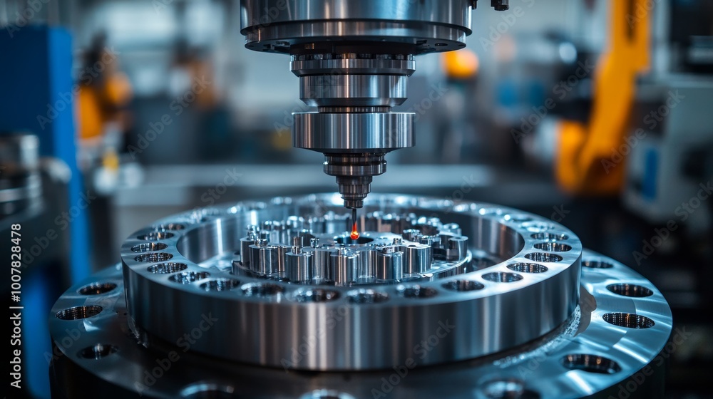Industrial Machinery Close Up Metal Manufacturing Precision Engineering CNC Milling Ma Industrial Machinery Close Up Metal Manufacturing Precision Engineering CNC Milling Ma