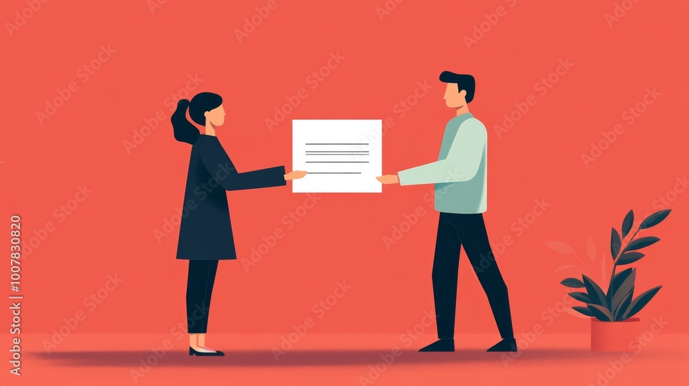 Fototapeta premium Business People Handing Over Contract Agreement Document