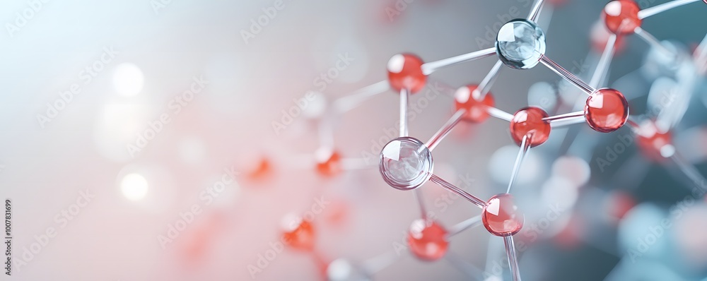 Molecular Assembly 3D Render of Self-Organizing Molecules Creating Nanostructures for Advanced Nanotechnology Applications