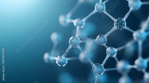 Molecular Networks in 3D - High-Detail Render of Self-Assembling Nanomaterials Forming Stable Supramolecular Systems for Scientific Visualization and Research photo