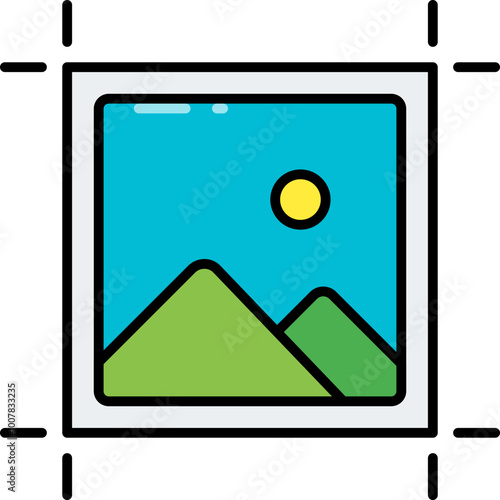 Bleed printing line icon
