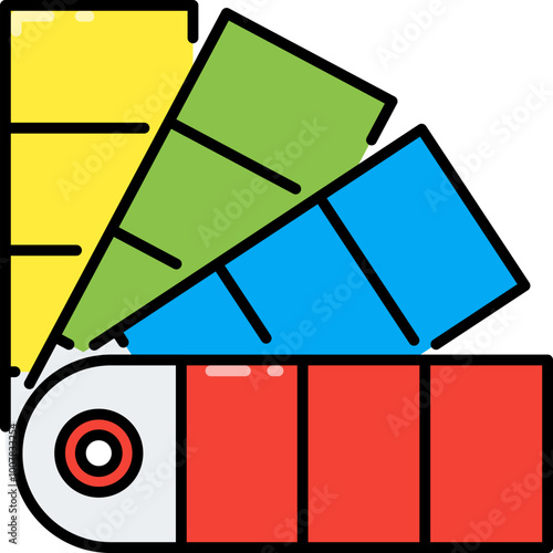 Color palette line icon