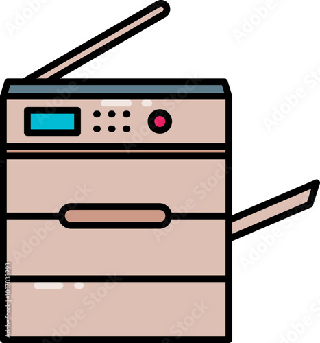 Photocopy machine line icon