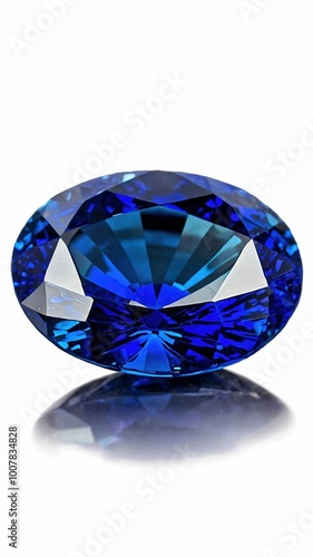 Brilliant blue sapphire gemstone with faceted cut 