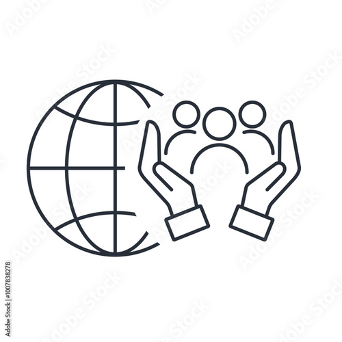  Cultural competence, ethics.National features. Vector linear icon isolated on white background.