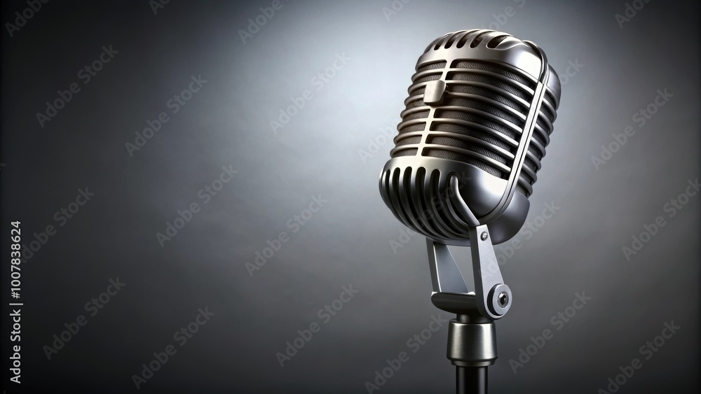 Professional microphone with on/off switch and adjustable stand ...