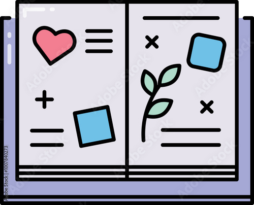 Scrap book line icon