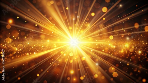 Blurry golden orange light rays creating a glowing overlay on a dark abstract background , Bokeh, glow, sunlight, beam