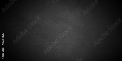 Dark Black background texture, old vintage charcoal black backdrop paper with watercolor. Abstract background with black wall surface, black stucco texture. Black gray satin dark texture luxurious. 