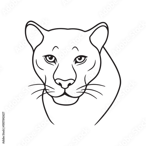 Panther line out vector style illustration.