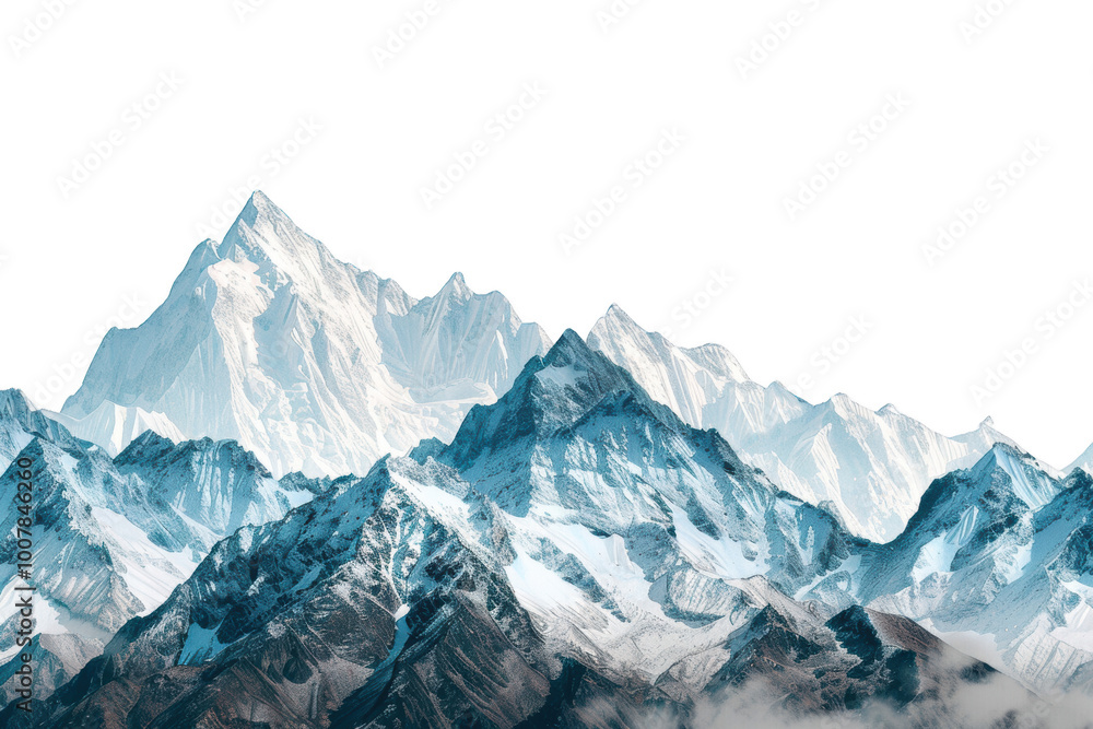 Transparent Mountain Peaks, A Misty View Transparent Mountain Peaks, A Misty View