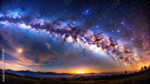 Spectacular view of the Milky Way galaxy , stars, cosmos, space, astronomy, midnight, universe, celestial, night sky