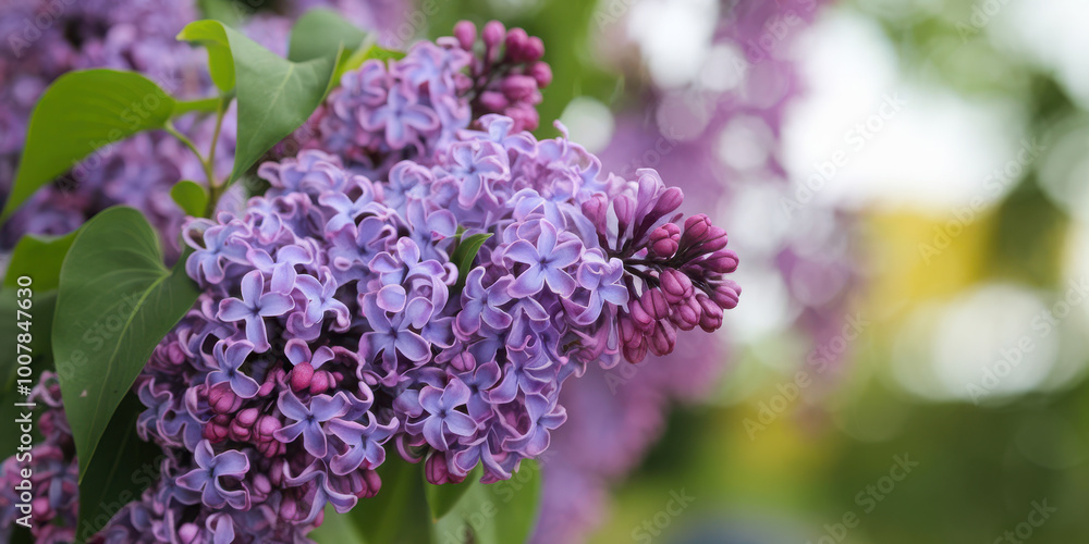 Beautiful lilac flowers in full bloom with vibrant purple and green hues. Beautiful lilac flowers in full bloom with vibrant purple and green hues.