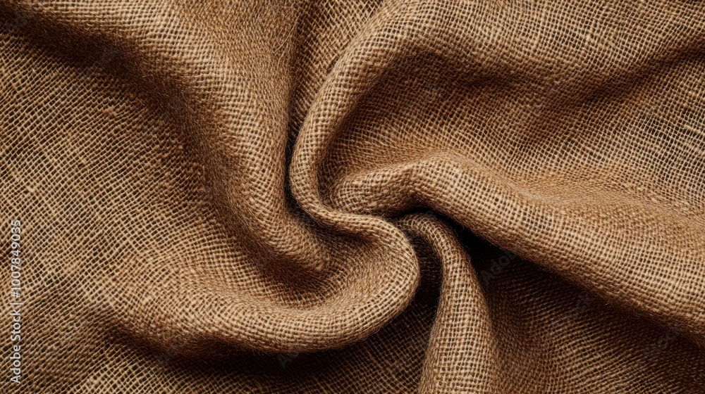 Close-up of textured brown fabric showcasing intricate weaving patterns. Close-up of textured brown fabric showcasing intricate weaving patterns.