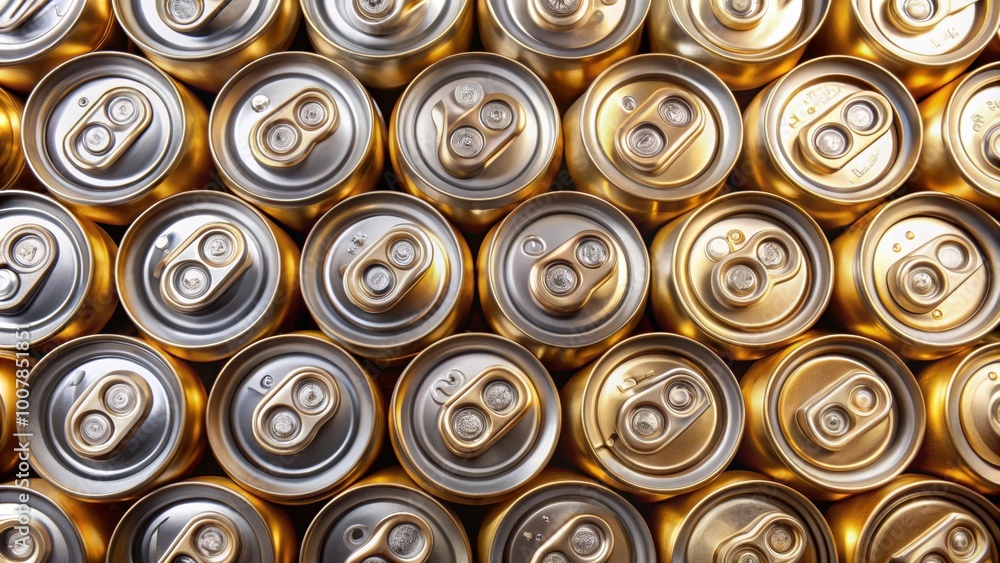 Cold aluminum cans top view. Many cans of beer or other drinks, cans, beverages, aluminum, cold, refreshment, drinks, top view