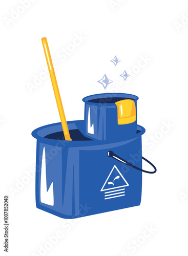housekeeper bucket and gloves