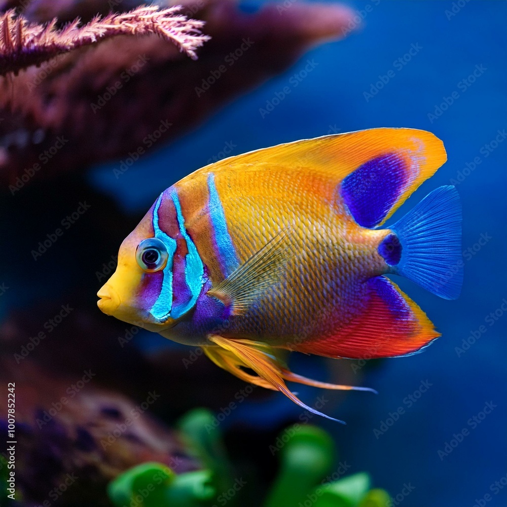 Naklejka premium A colourful fish in aquarium