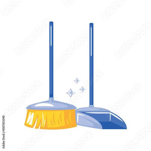 broom and dustpan housework tools
