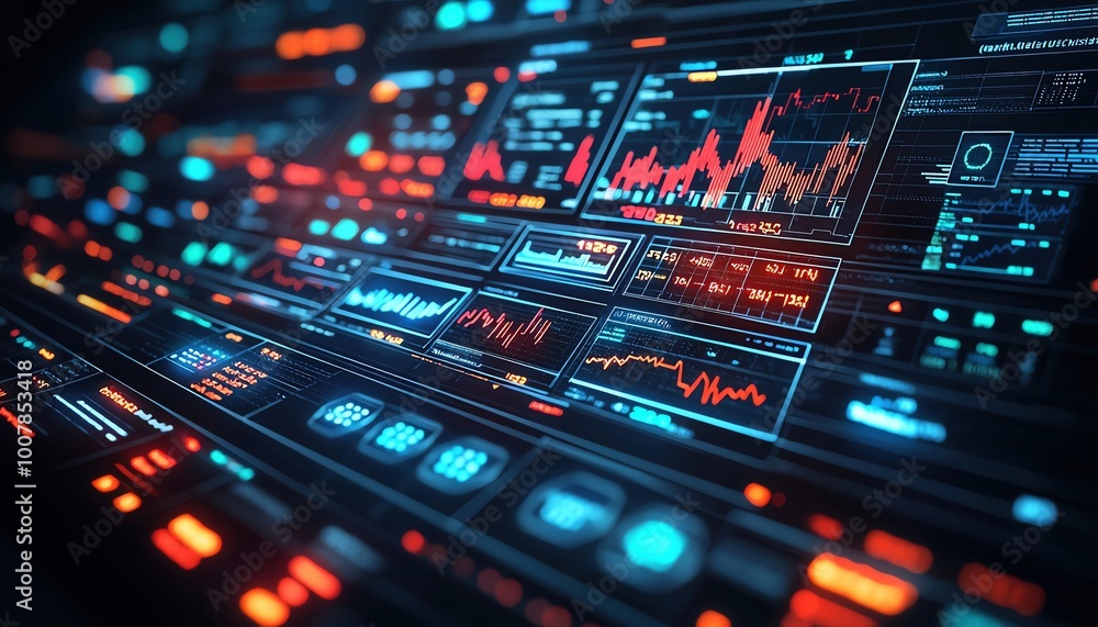 Abstract scoreboard and digital data displays, blending with financial charts, representing sports analytics and business strategy Abstract scoreboard and digital data displays, blending with financial charts, representing sports analytics and business strategy
