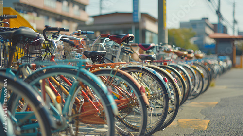 neatly arranged bicycle parking