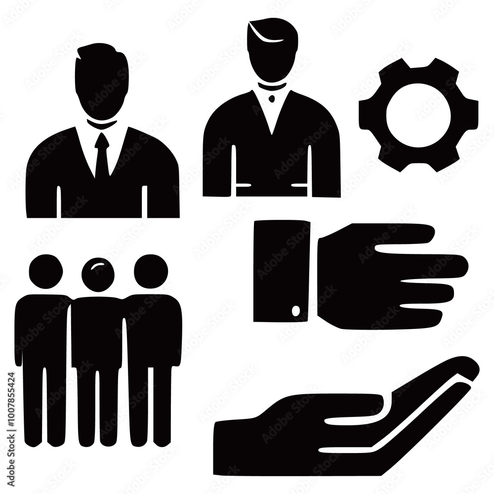 Silhouette Man set wearing suit vector illustration on white background generated Ai Silhouette Man set wearing suit vector illustration on white background generated Ai