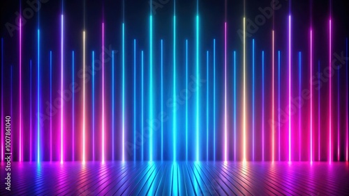 Abstract rendering of a neon background with vertical glowing lines  neon  abstract rendering  wallpaper  modern