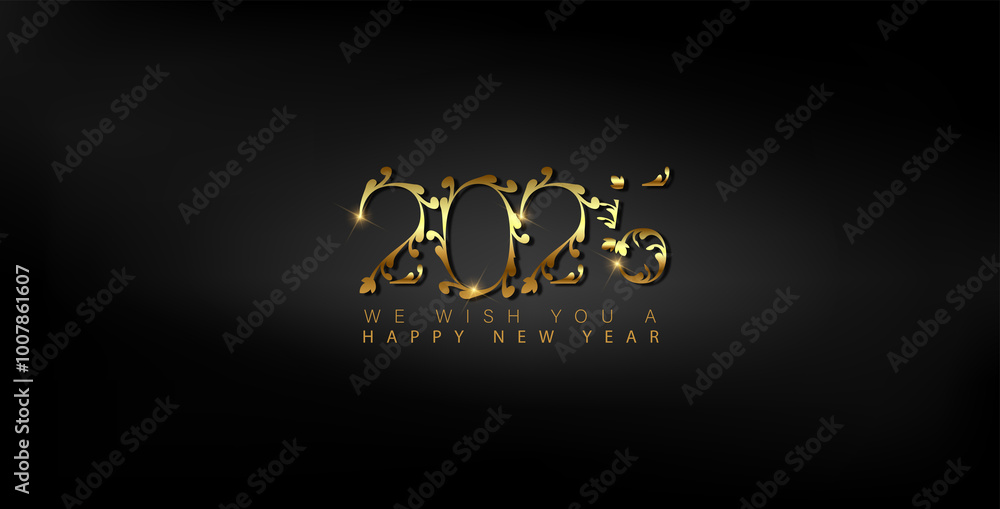 Happy New Year 2025 in elegant gold text on a sleek black background, celebrating a beautiful design for 2025 Happy New Year 2025 in elegant gold text on a sleek black background, celebrating a beautiful design for 2025