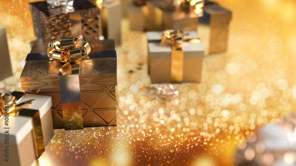 The Gift box for celebration or holiday concept 3d rendering. The Gift box for celebration or holiday concept 3d rendering.