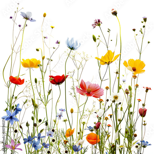 A vibrant collection of wildflowers illustrating the beauty of nature in full bloom

