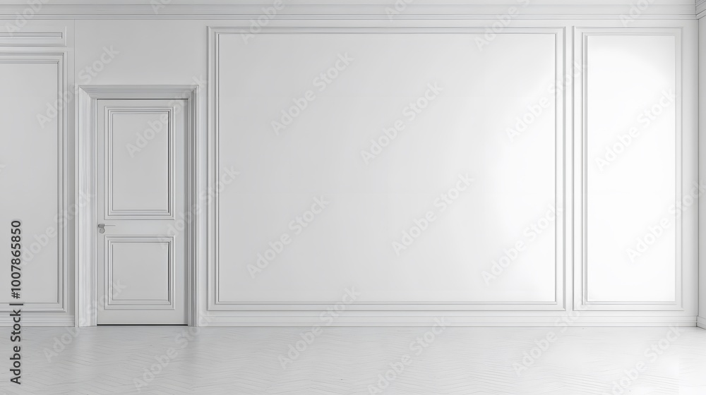 Modern empty interior room with white wall Modern empty interior room with white wall