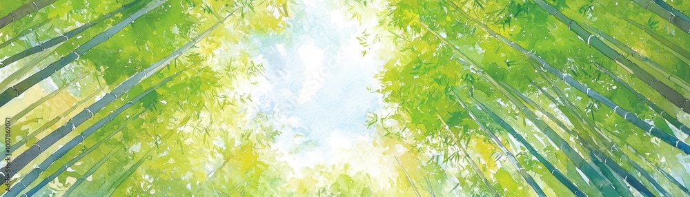 A serene view of lush green bamboo reaching towards a bright sky, perfect for nature-themed projects and tranquil backgrounds. A serene view of lush green bamboo reaching towards a bright sky, perfect for nature-themed projects and tranquil backgrounds.