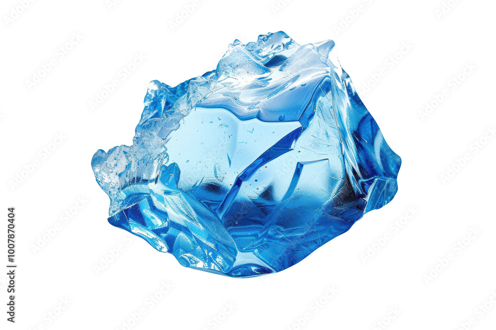 Transparent Blue Ice Chunk Isolated On Black Background Transparent Blue Ice Chunk Isolated On Black Background