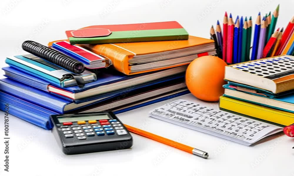 School Supplies on White Background School Supplies on White Background