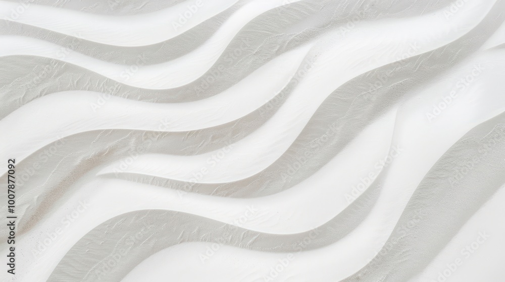 Obraz premium Abstract white waves create a smooth, flowing texture, emphasizing minimalism and elegance.