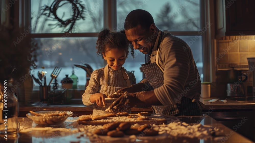 Family Baking Cookies in the Kitchen Family Baking Cookies in the Kitchen