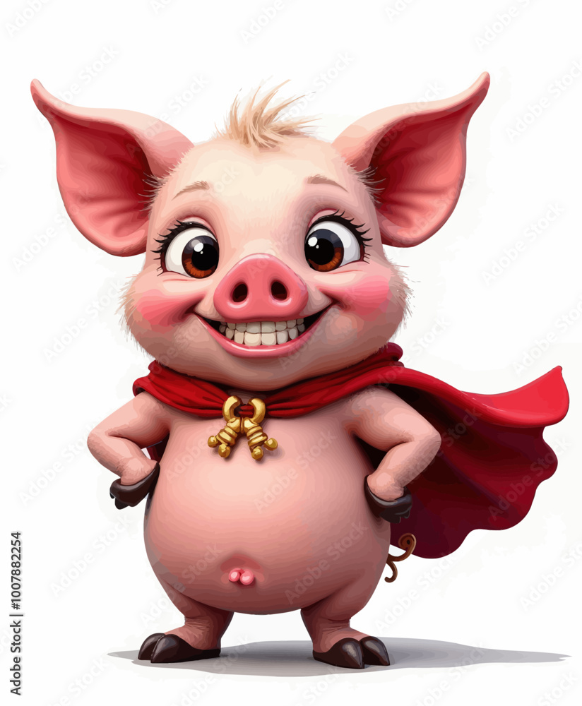 Smiling Pig Wearing Red Cape
Smiling Pig Wearing Red Cape