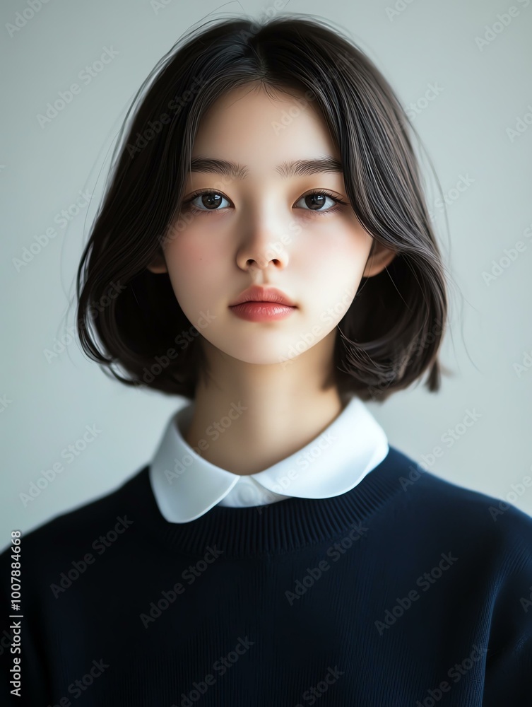 Young Asian Girl Portrait in Casual Attire Young Asian Girl Portrait in Casual Attire