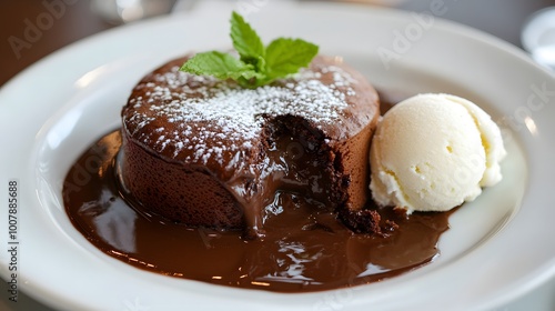 Decadent Chocolate Lava Cake with Ice Cream