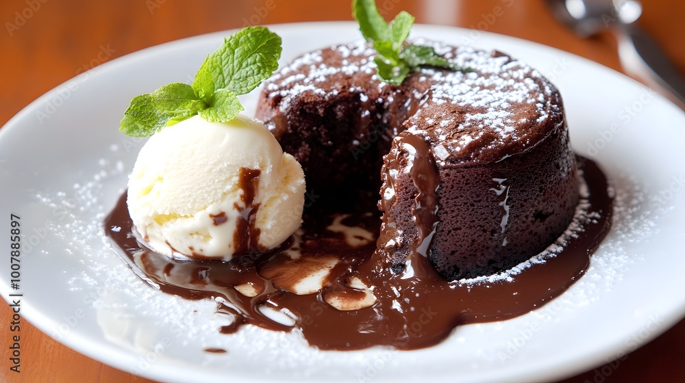 Decadent Chocolate Lava Cake with Ice Cream Decadent Chocolate Lava Cake with Ice Cream