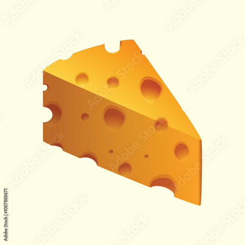vector tasty yellow cheese illustration