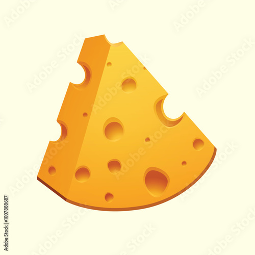 vector tasty yellow cheese illustration